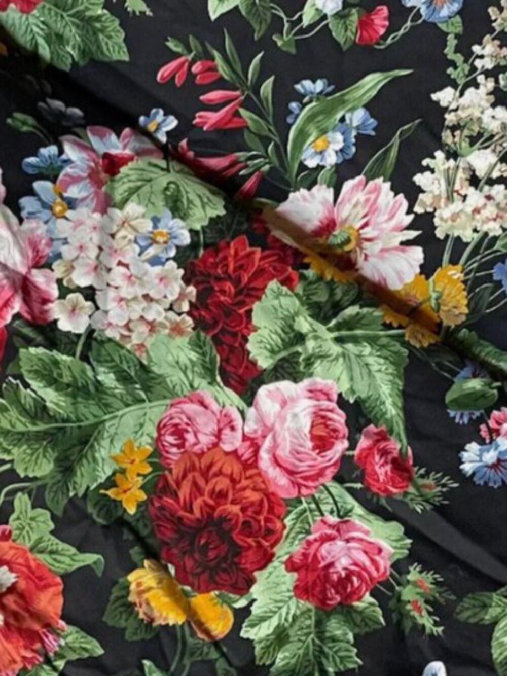 Ralph Lauren Isadora Cossette Queen Pillowcases Country Black Floral Garden - Picture 6 of 6